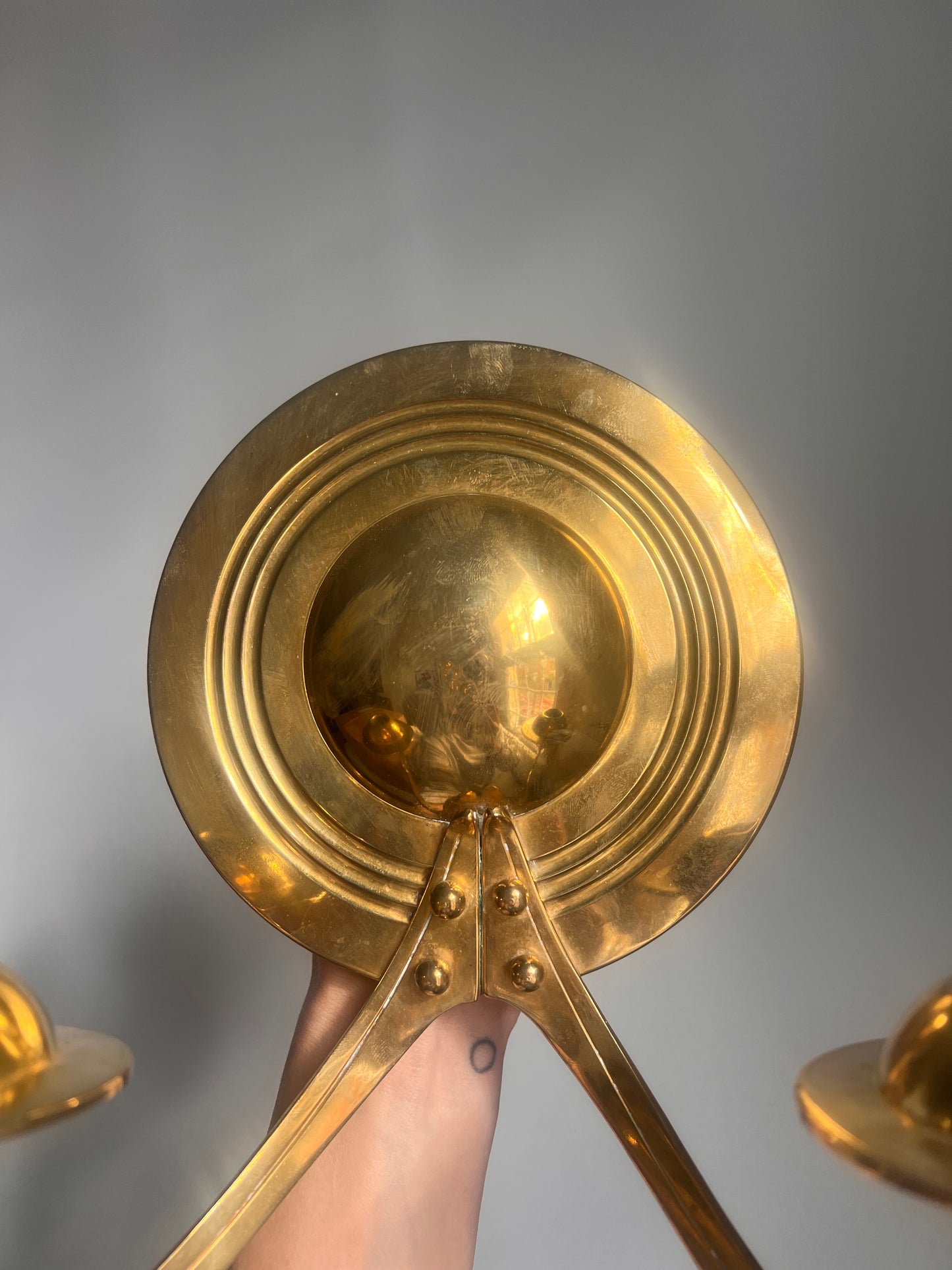SINGLE BRASS TWO ARMED SCONCE