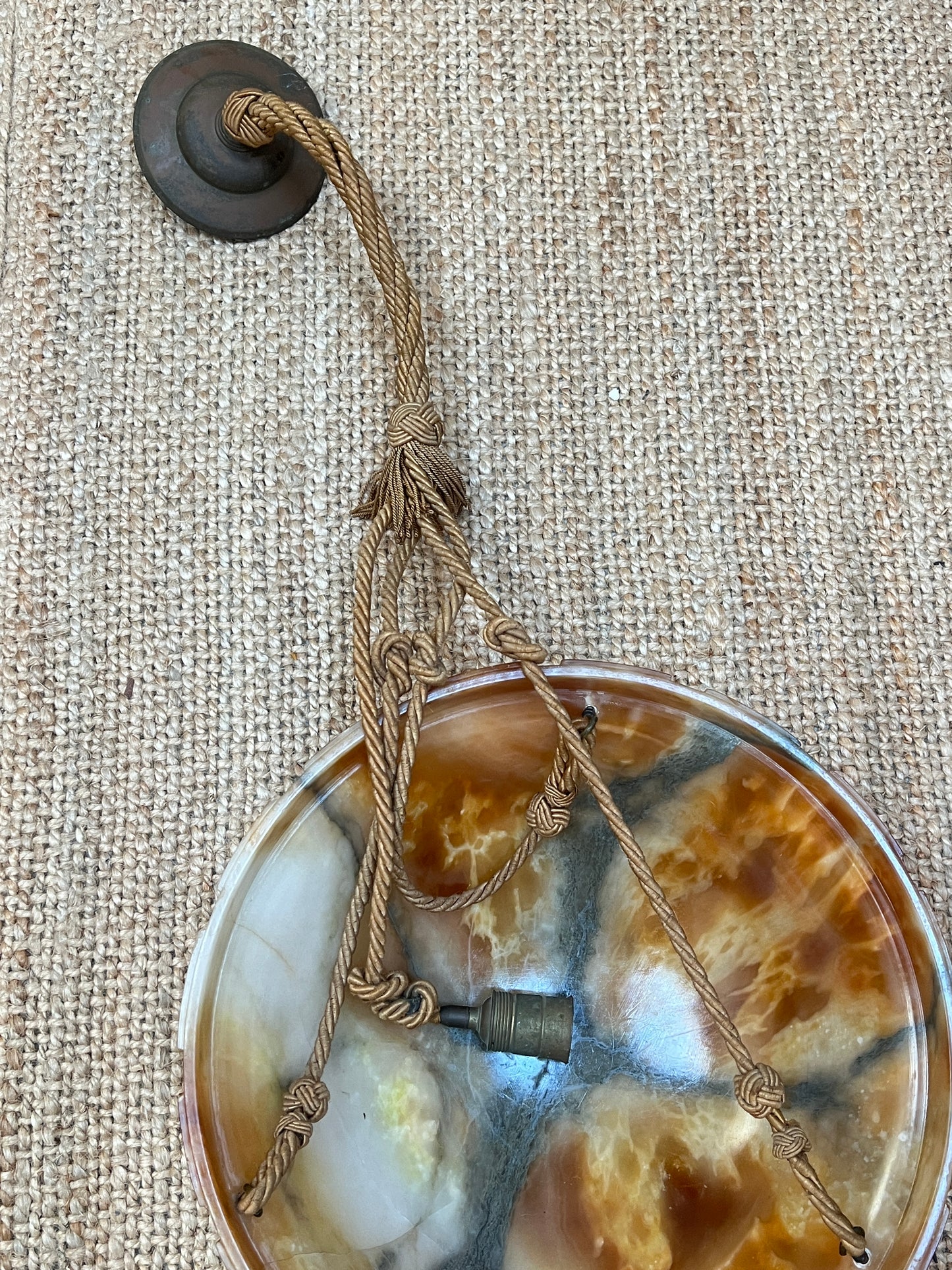 FRENCH ART DECO GREEK KEY CEILING PENDANT