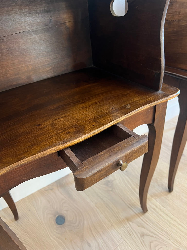 PAIR OF FRENCH WOODEN BEDSIDE TABLES
