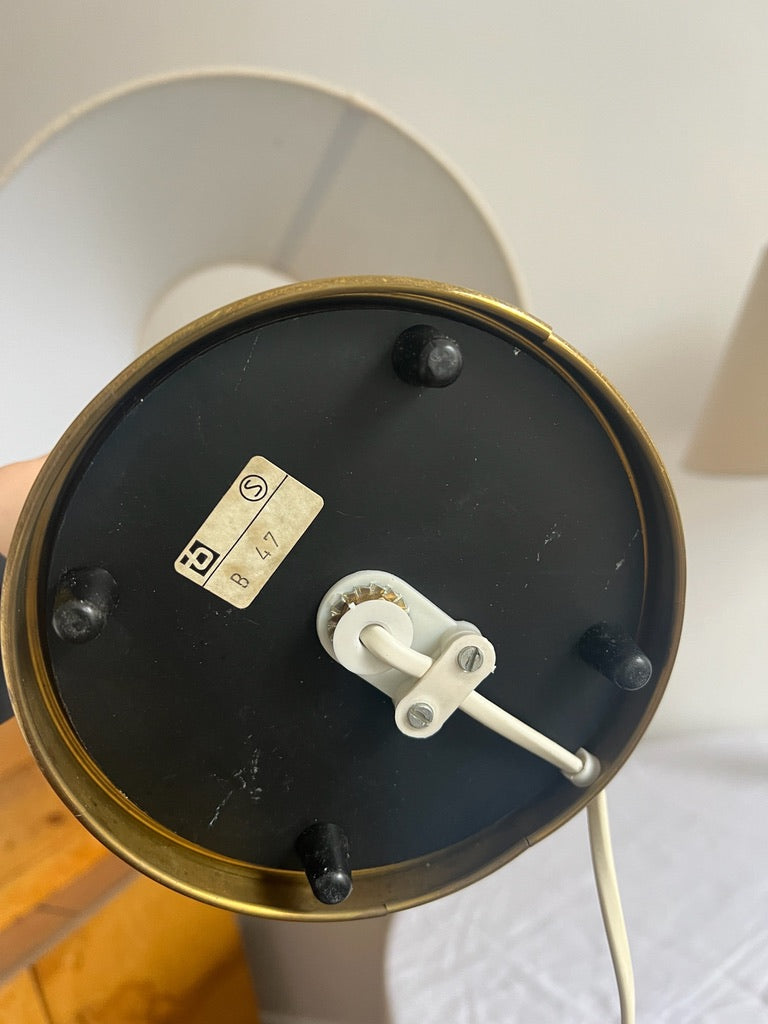 Pair of Mid Century Swedish brass matching table lamps