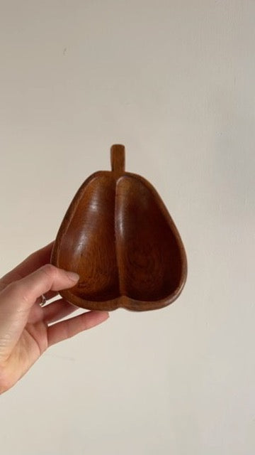 PEAR TEAK SERVING BOWL