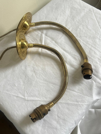 PAIR OF BRASS BENDABLE WALL LIGHTS