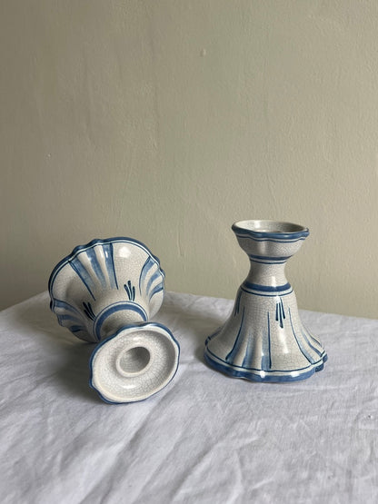 PAIR OF SWEDISH 30S CERAMIC CANDLE HOLDERS