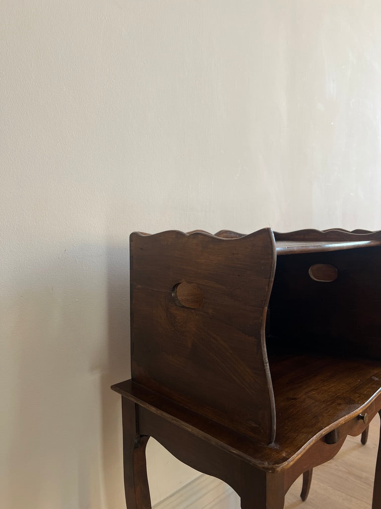 PAIR OF FRENCH WOODEN BEDSIDE TABLES