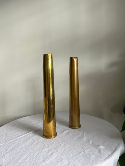 Single brass artillery case / vase