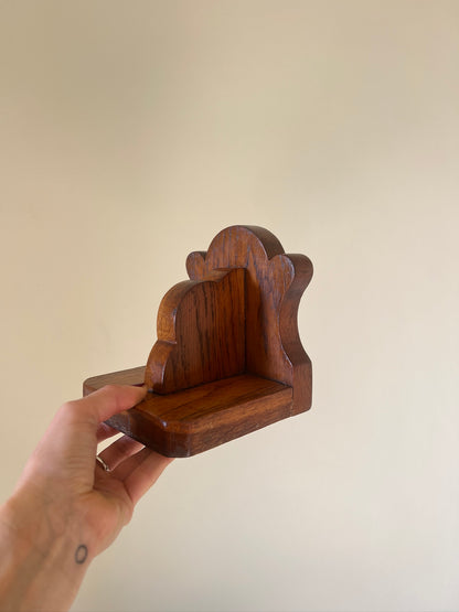 PAIR OF WOODEN CLOUD BOOK ENDS