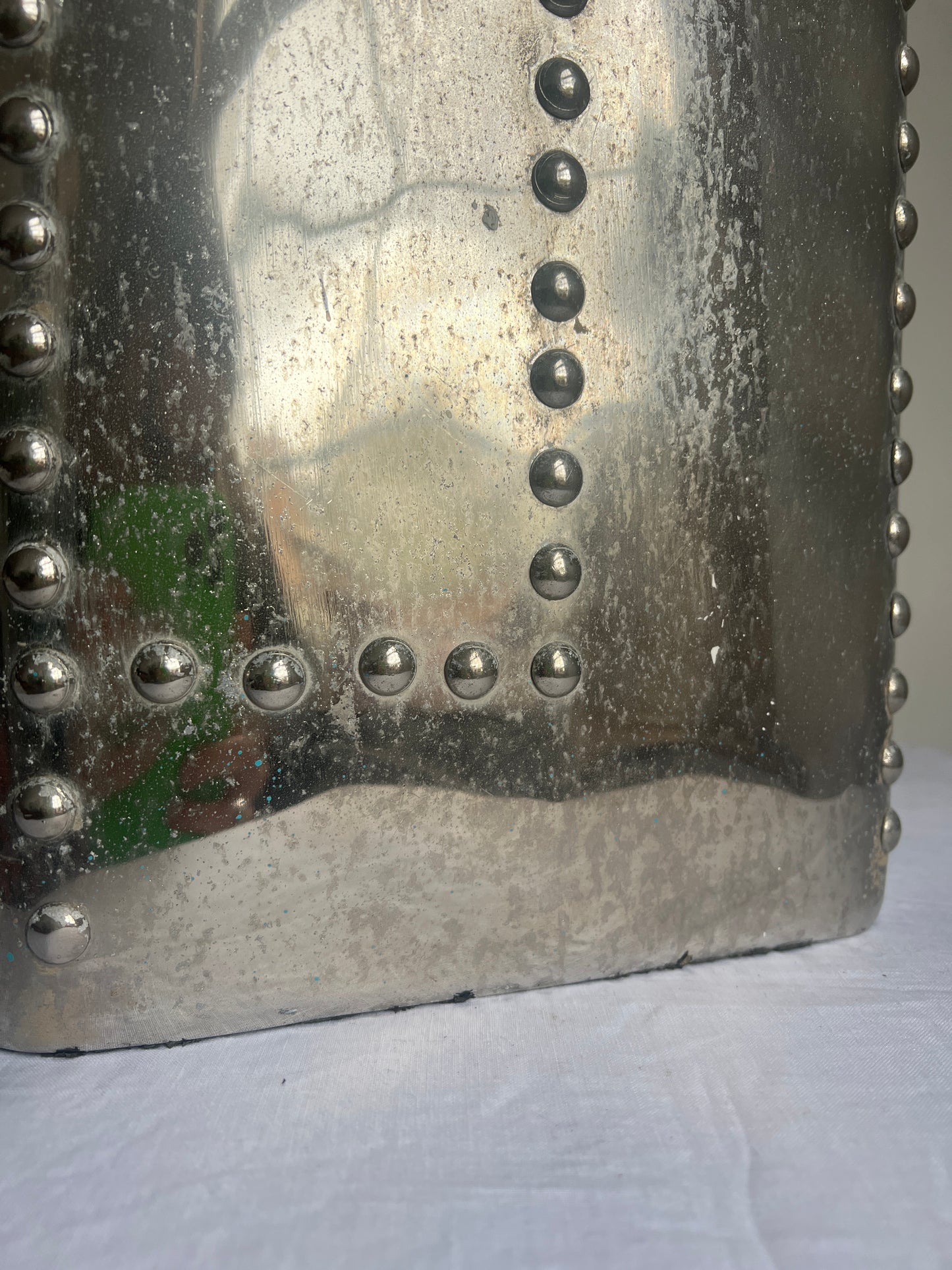 Riveted aluminium  hexagonal stool/ side table