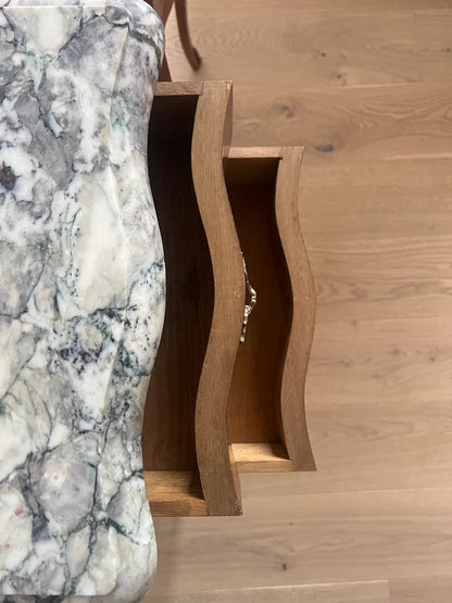 PAIR OF FRENCH MARBLE BEDSIDE TABLES
