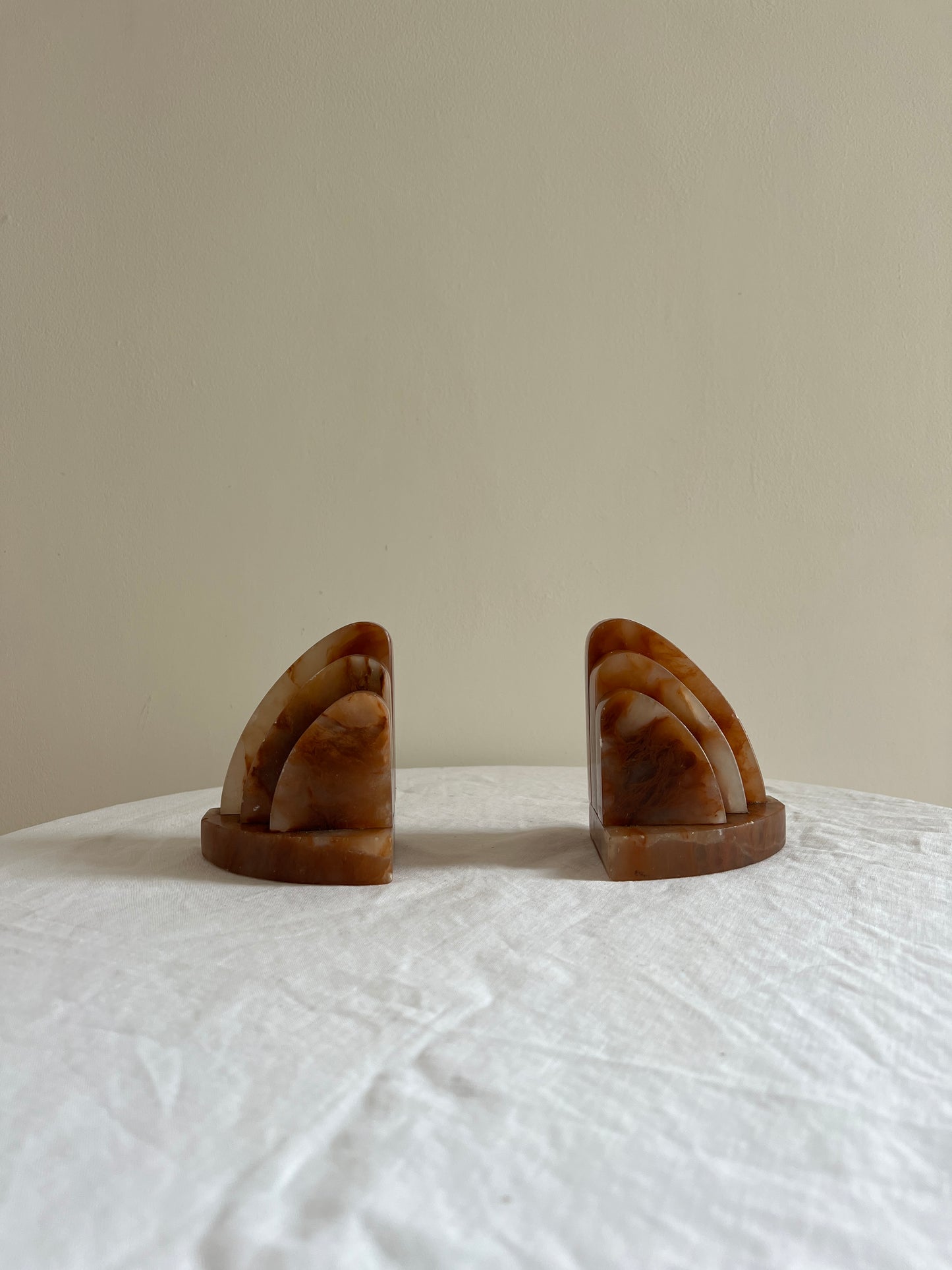 PAIR OF ONYX ART DECO BOOK ENDS