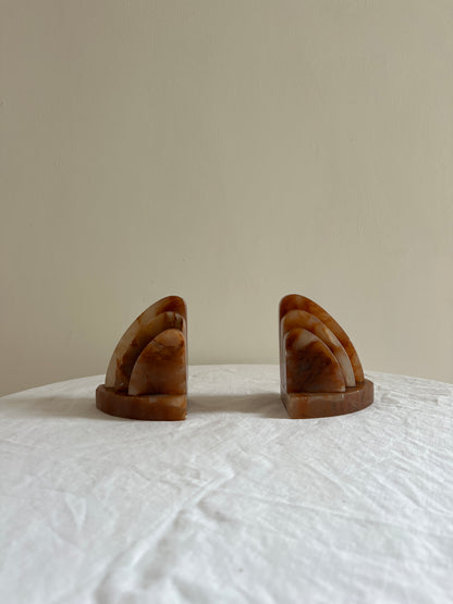 PAIR OF ONYX ART DECO BOOK ENDS