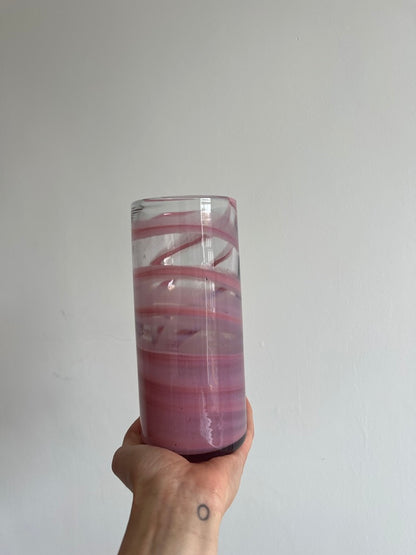 PINK SWIRL SMALL GLASS VASE