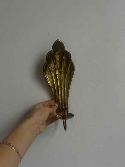 BRASS SHELL HAMMERED SCONCES