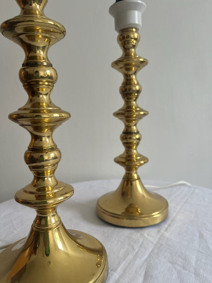 Pair of Mid Century Swedish brass matching table lamps