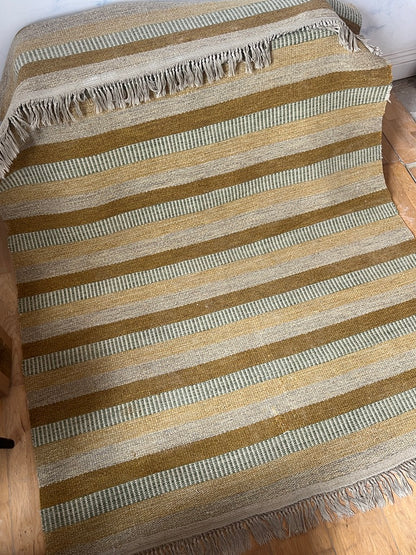 SWEDISH CARAMEL STRIPED WOVEN RUG