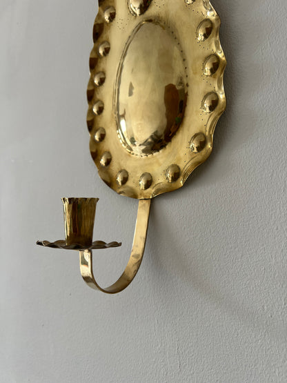 Pair of vintage Swedish brass teardrop sconces