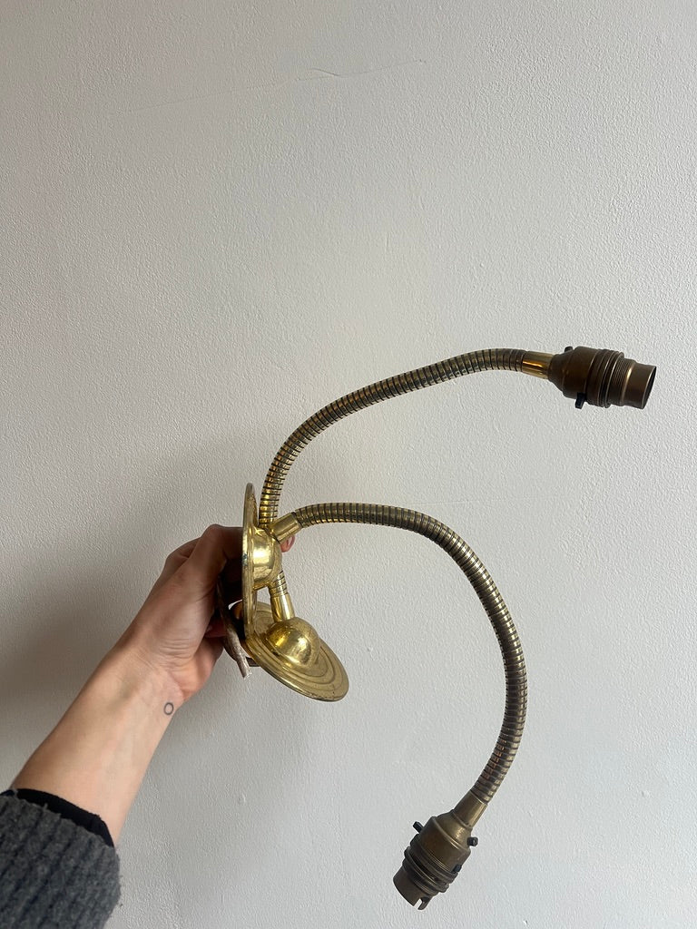 PAIR OF BRASS BENDABLE WALL LIGHTS
