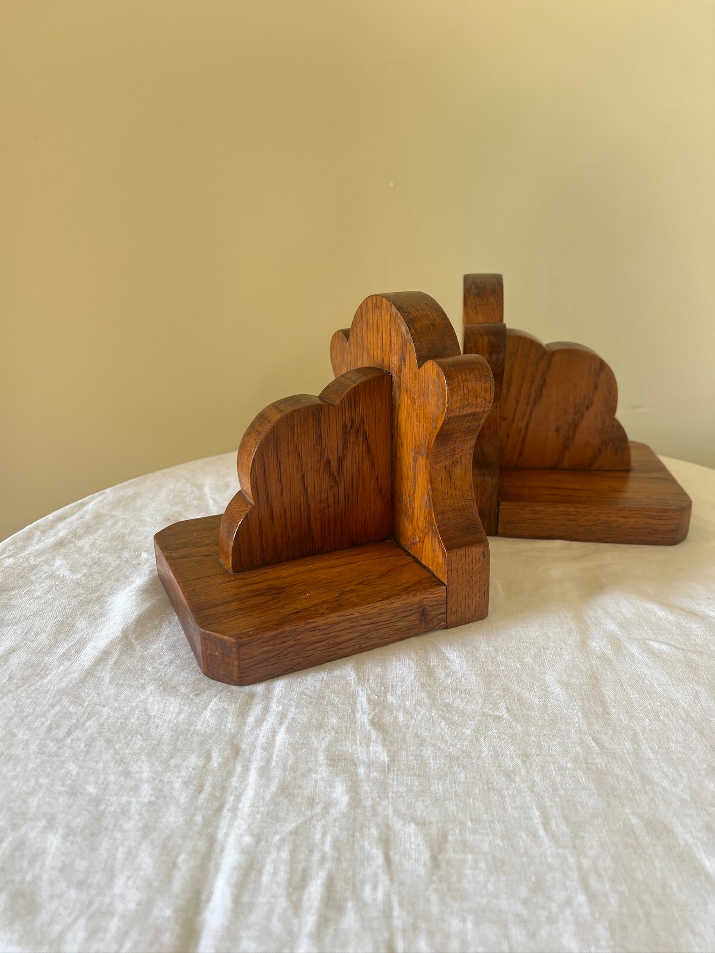 PAIR OF WOODEN CLOUD BOOK ENDS