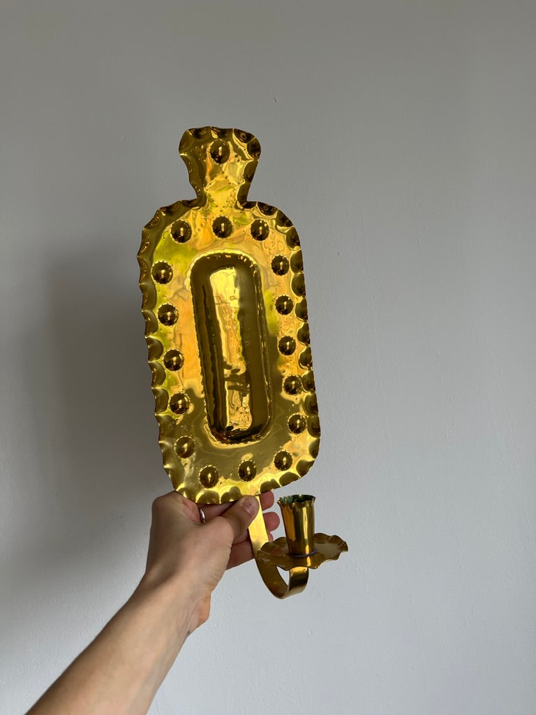 PAIR OF RECTANGULAR BRASS SCONCES