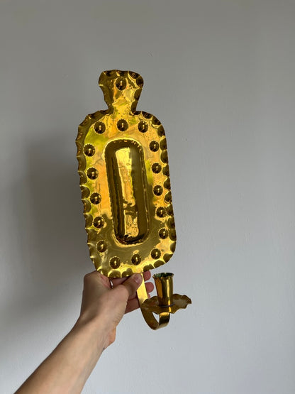 PAIR OF RECTANGULAR BRASS SCONCES