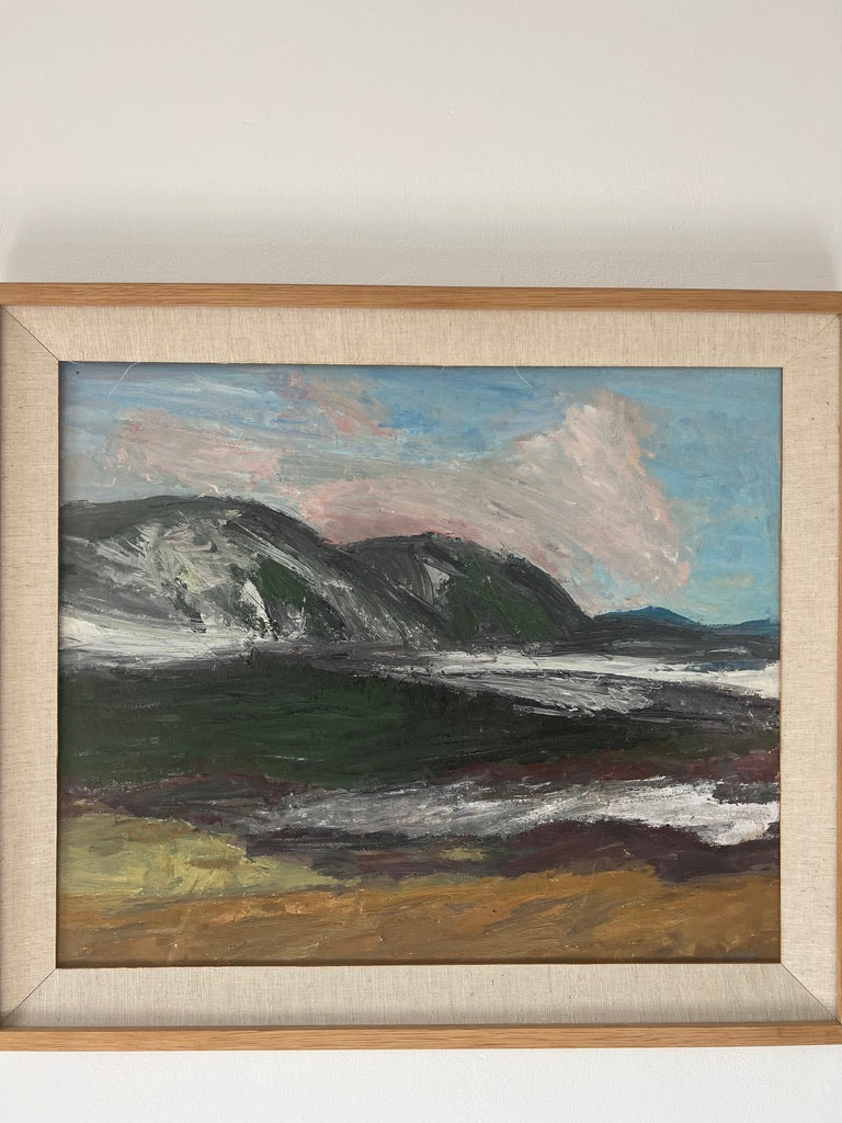 Swedish landscape oil in a wooden frame