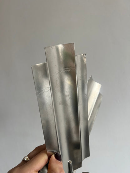 PAIR OF SILVER ENGRAVED SCONCES