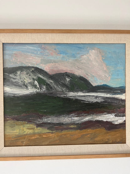 Swedish landscape oil in a wooden frame