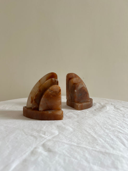 PAIR OF ONYX ART DECO BOOK ENDS