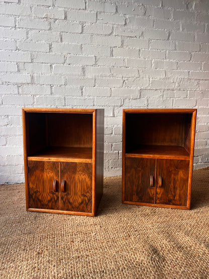 PAIR OF HERBERT E GIBBS WALNUT BEDSIDE TABLES
