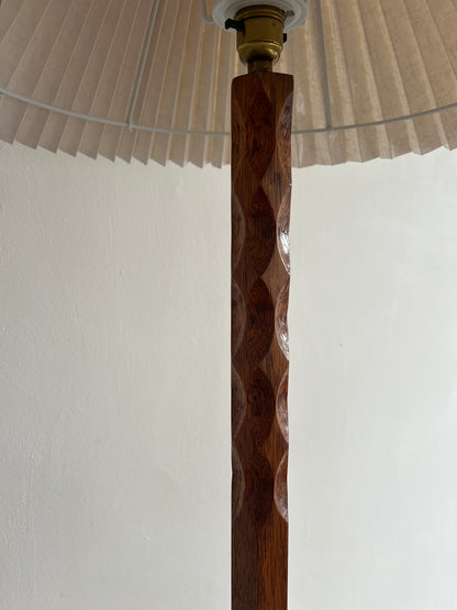 TALL WOODEN ART DECO FLOOR LAMP