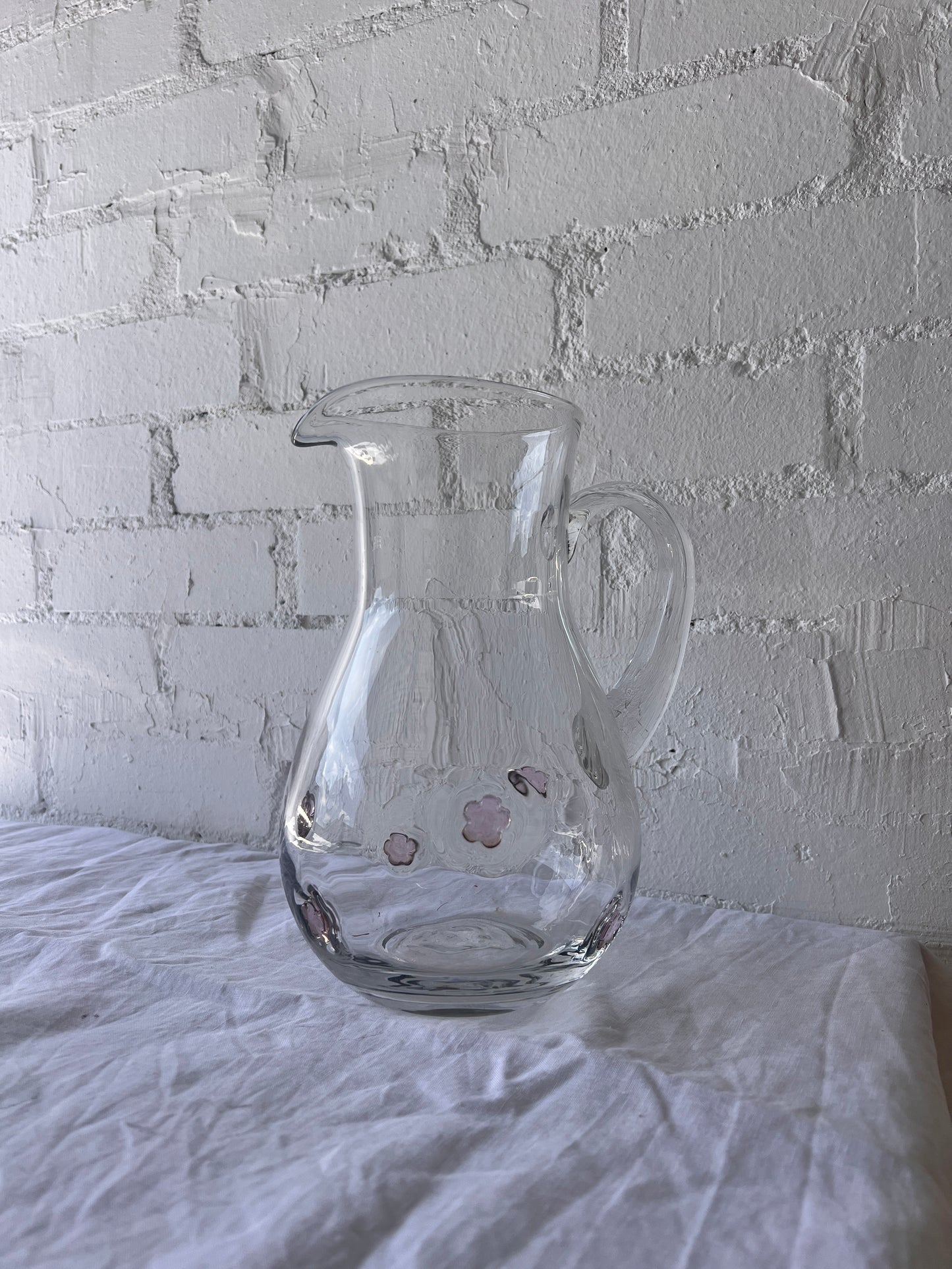 PINK FLOWER GLASS JUG