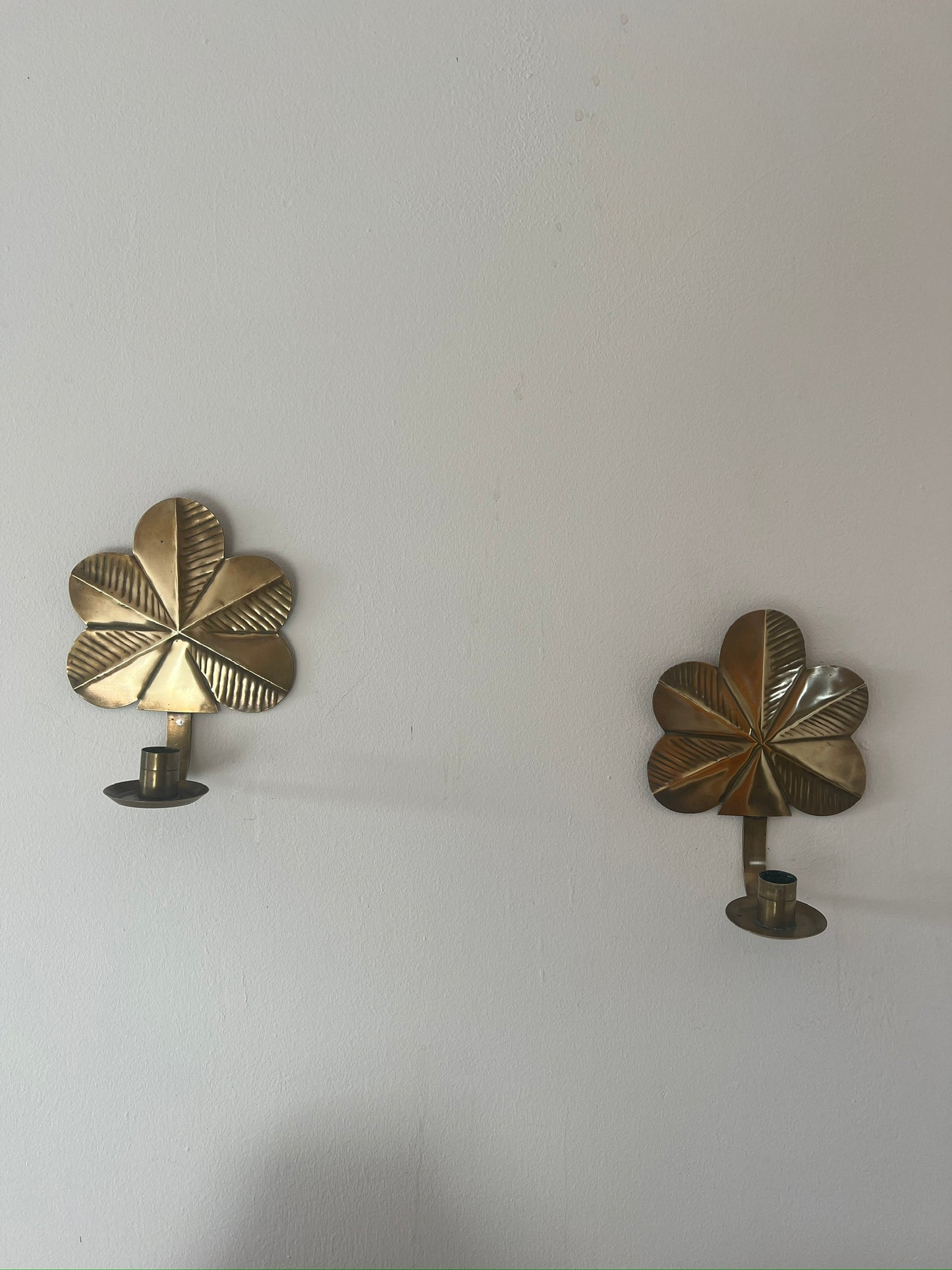 PAIR OF SWEDISH LEAF SCONCES