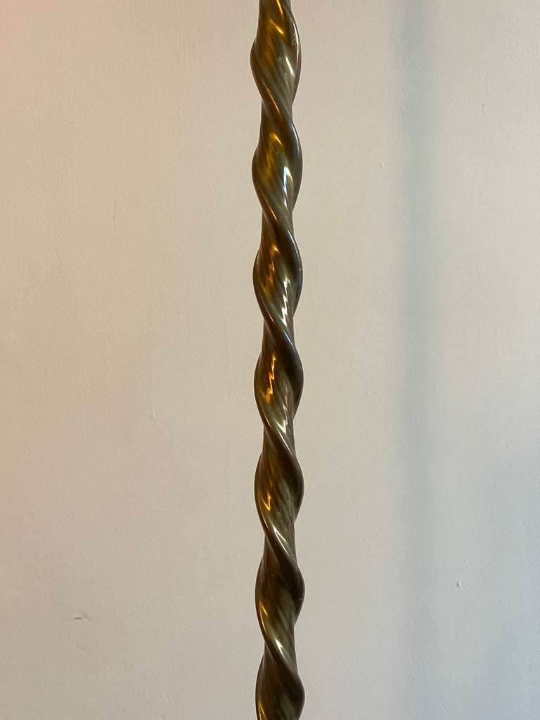 TALL BRASS BARLEY TWIST FLOOR LAMP