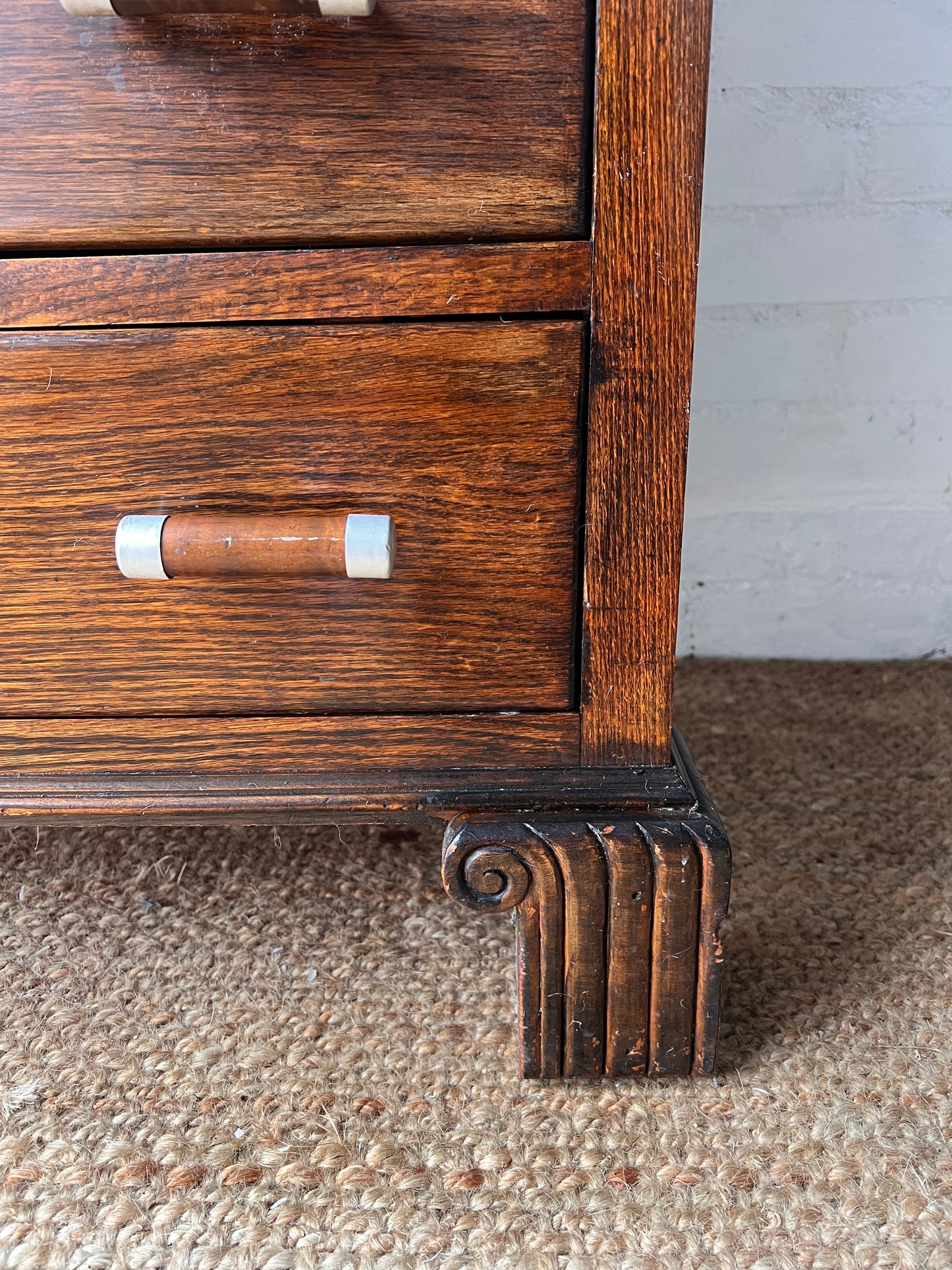 ART DECO CHEST WITH CHROME HANDLES