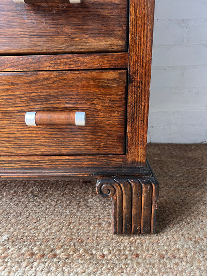 ART DECO CHEST WITH CHROME HANDLES