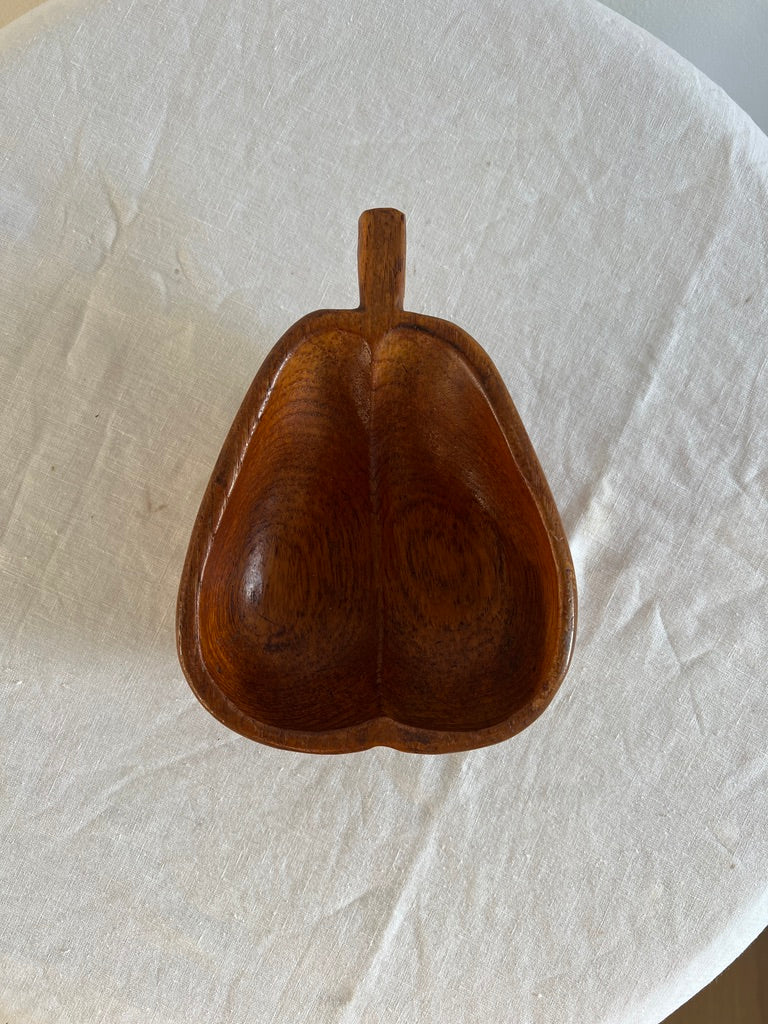PEAR TEAK SERVING BOWL
