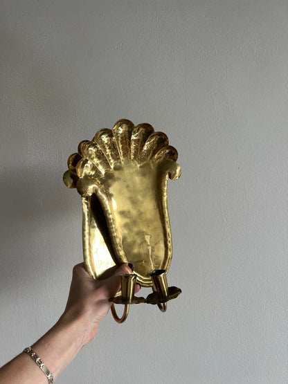 PAIR OF BRASS SCONCES