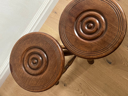 PAIR OF FRENCH WOODEN STOOLS
