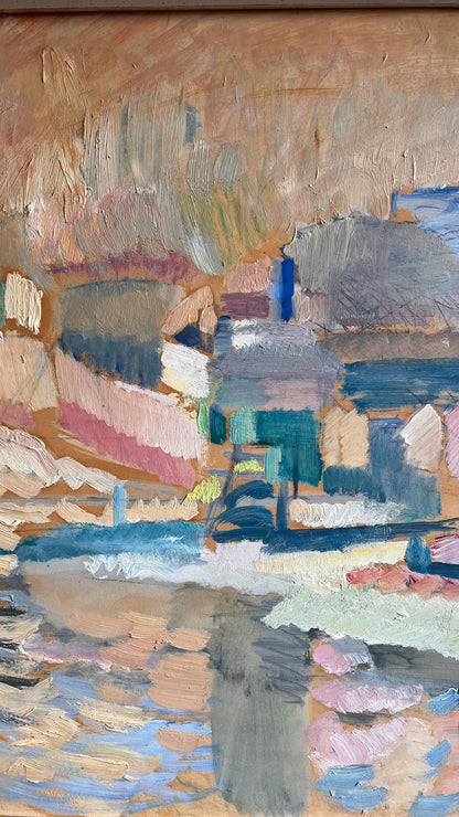 LARGE ABSTRACT OIL PAINTING