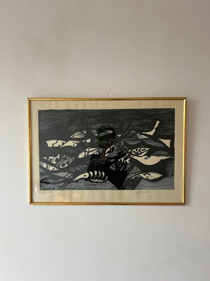 SWEDISH SHRIMP LITHOGRAPH