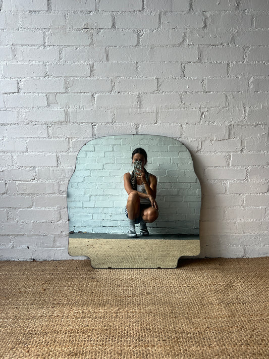 ART DECO WAVY FRAMELESS LARGE MIRROR