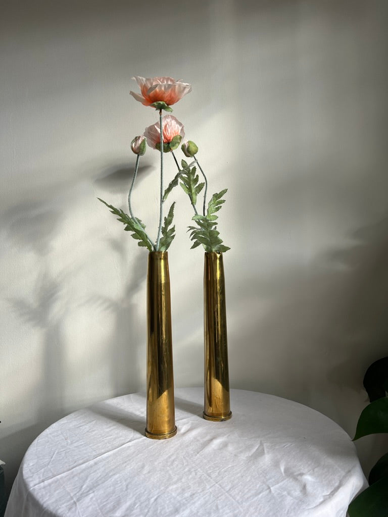 Single brass artillery case / vase