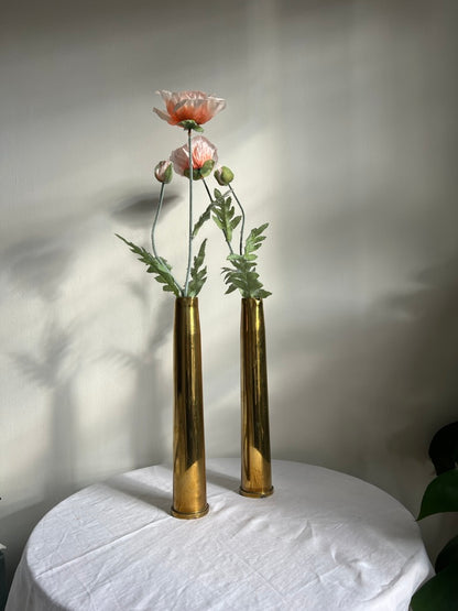 Single brass artillery case / vase