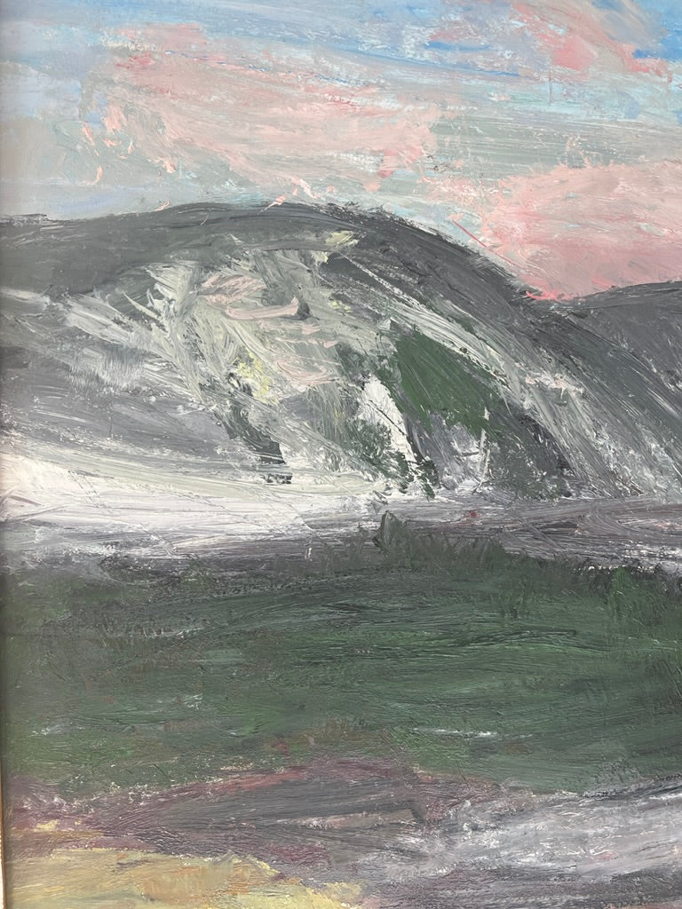 Swedish landscape oil in a wooden frame