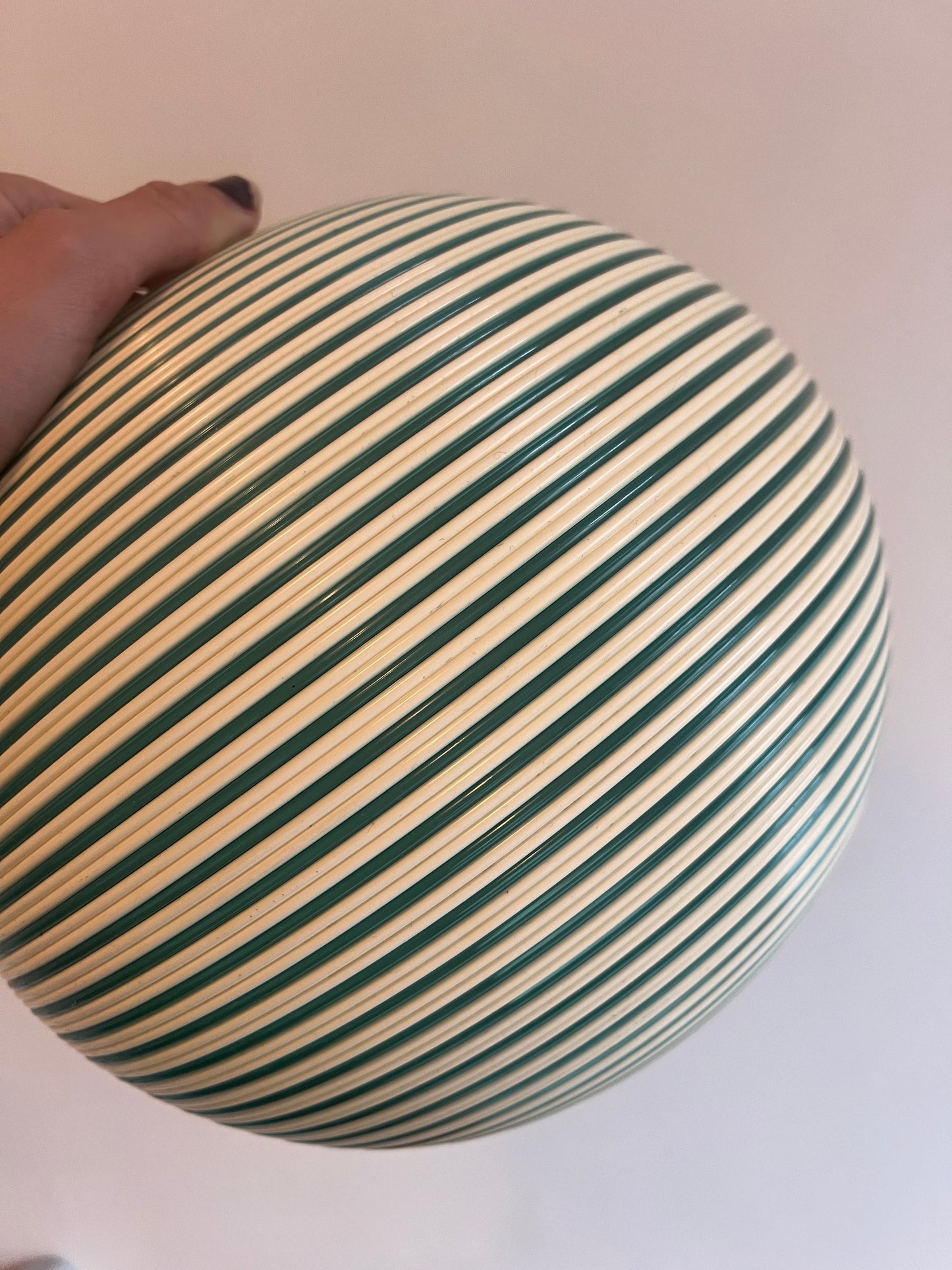 STRIPY GREEN GLOBE LIGHT SHADE