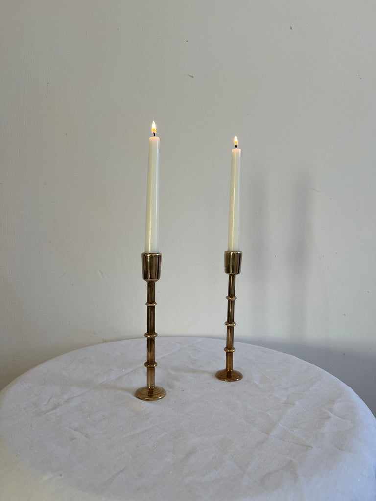 PAIR Of SLIM BRASS CANDLE STICKS