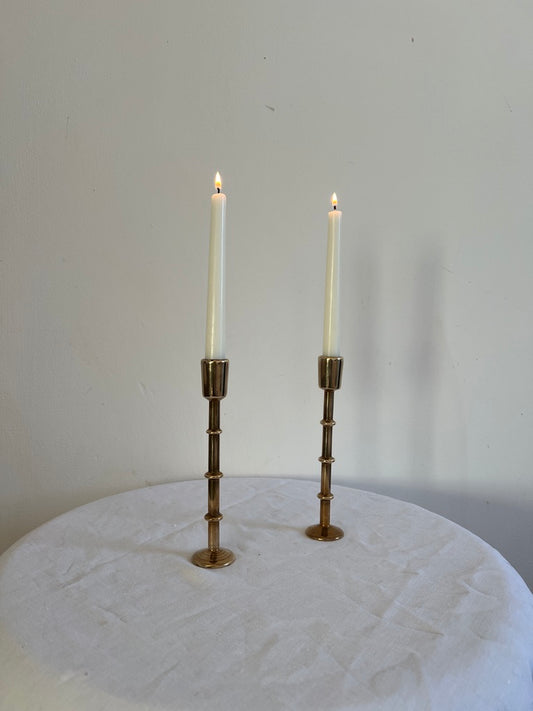 PAIR Of SLIM BRASS CANDLE STICKS