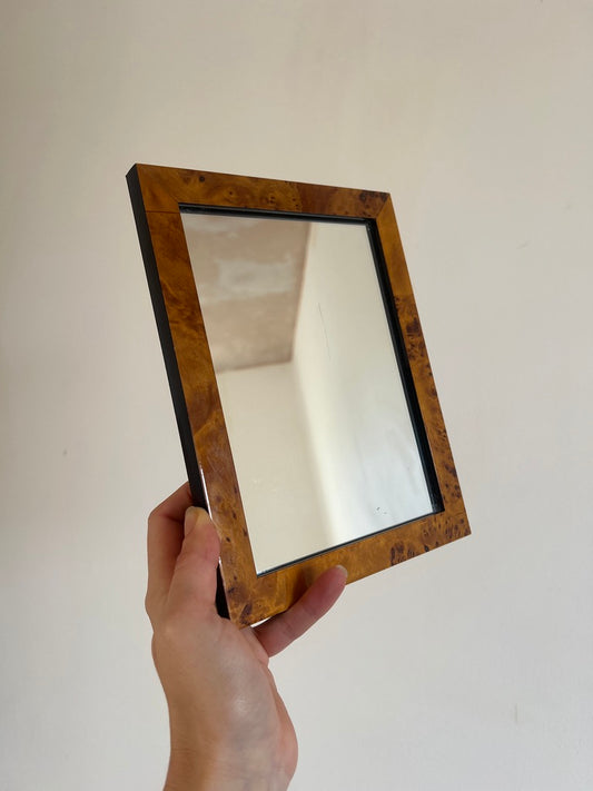 BURL WALNUT FRAMED SMALL MIRROR