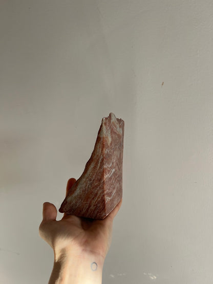 PAIR OF PINK STONE BOOK ENDS