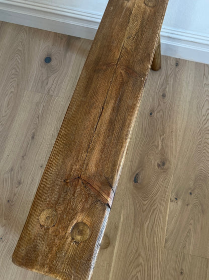 RUSTIC WOODEN LONG BENCH