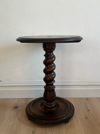 LOW WOODEN CIRCULAR SPIRAL COFFEE TABLE